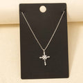 Gold Dipped Intricate Cz Cross Pendant Necklace
