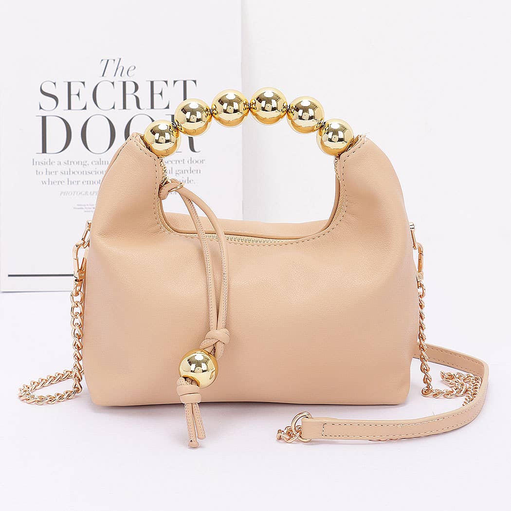 Faux Leather CCB Ball Handle Bag