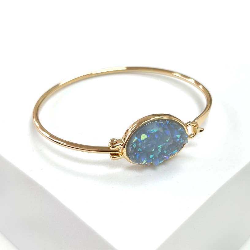 Synthetic Druzy Cuff Bracelets for Women