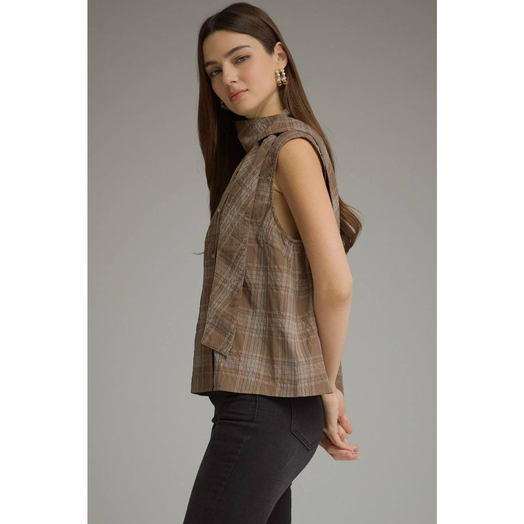 NEW Plaid sleeveless top