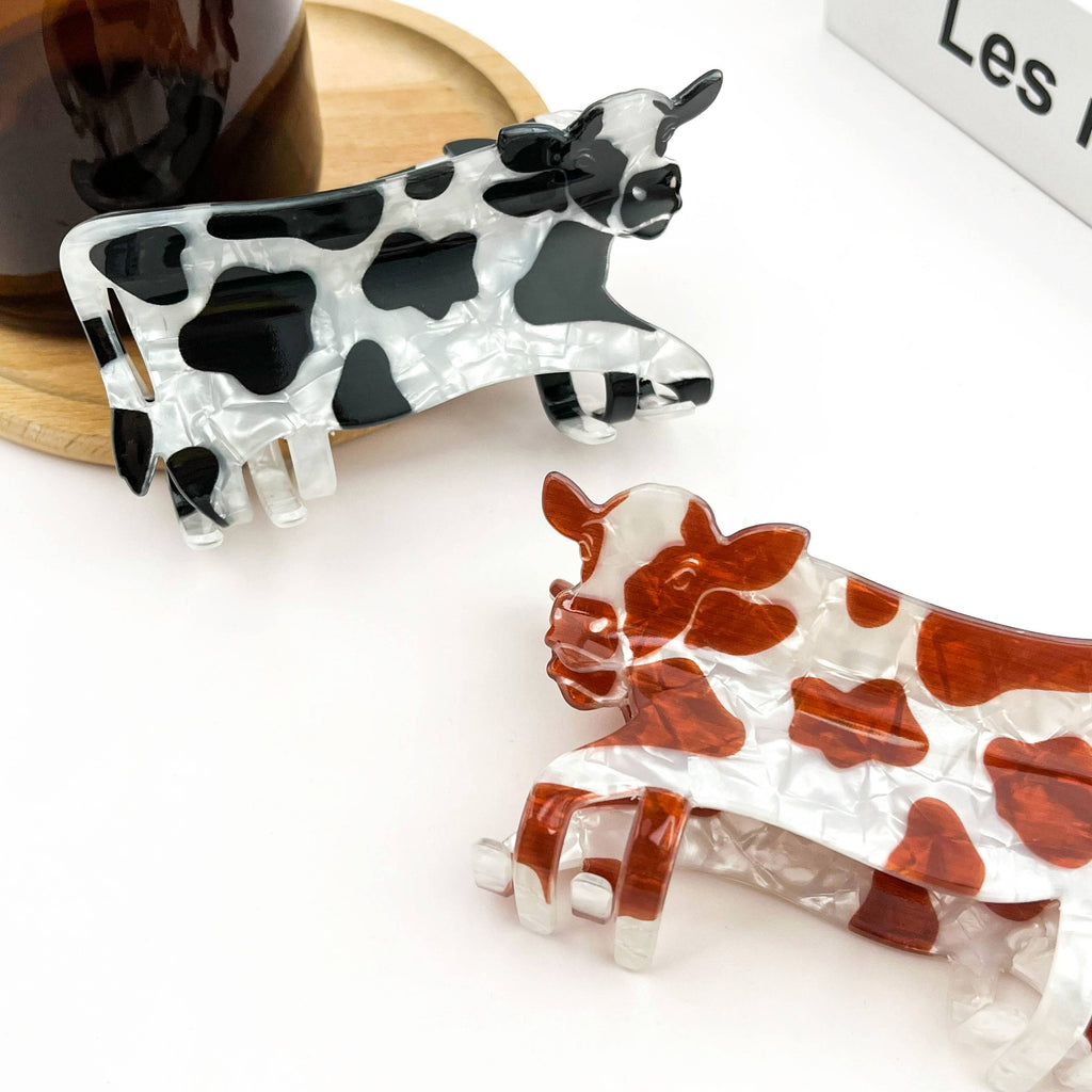 Cow Print Hair Claw Clip, Cute Animal Hair Accessory
