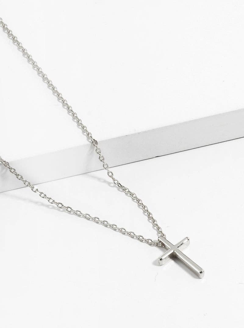 18K Gold Dipped Dainty Cross Pendant Necklace