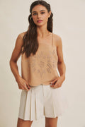 BESTSELLER CUT-OUT EMBROIDERY CAMI TOP WITH SCALLOP HEM