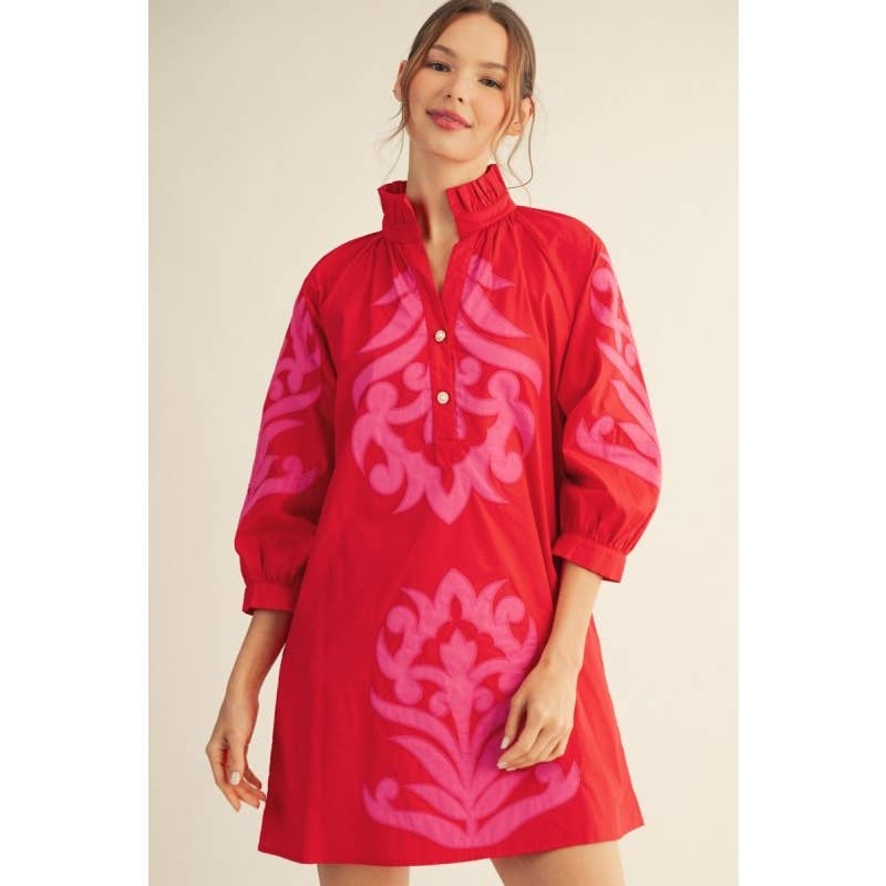 NEW floral applique shift dress