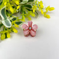 Metal flower small hair clips pearl rhinestone clip