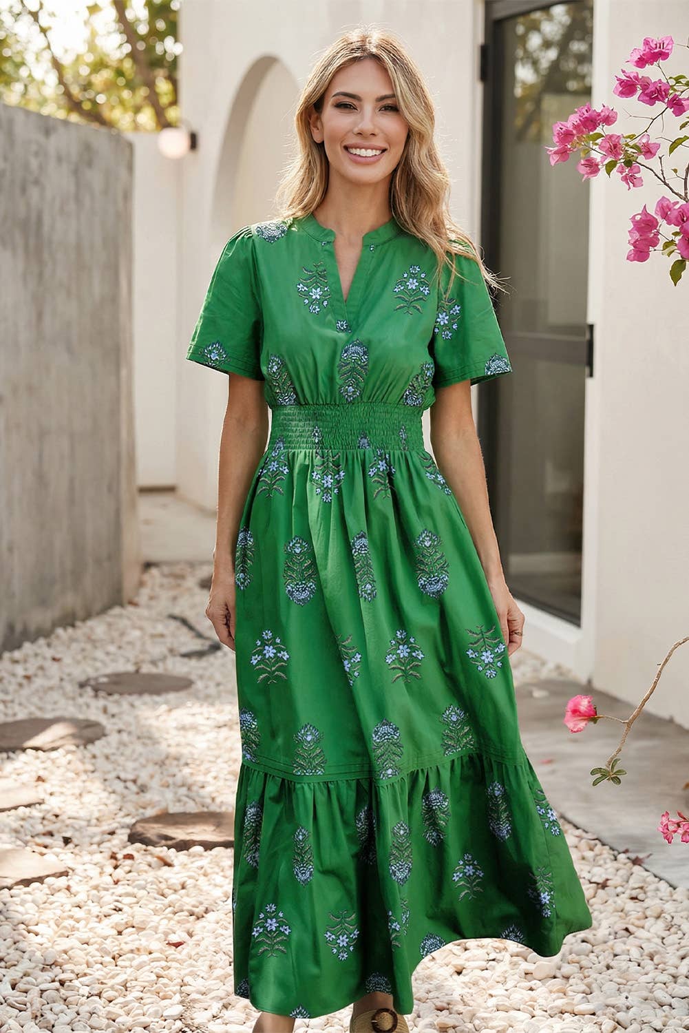LDC Spring 2026 Shirred High Waist Ruffle Hem Maxi Dress