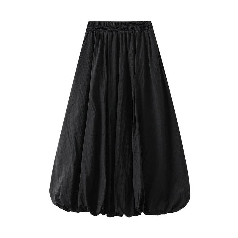 High Waist Paperbag Lantern Skirt – Women's Midi Skirt