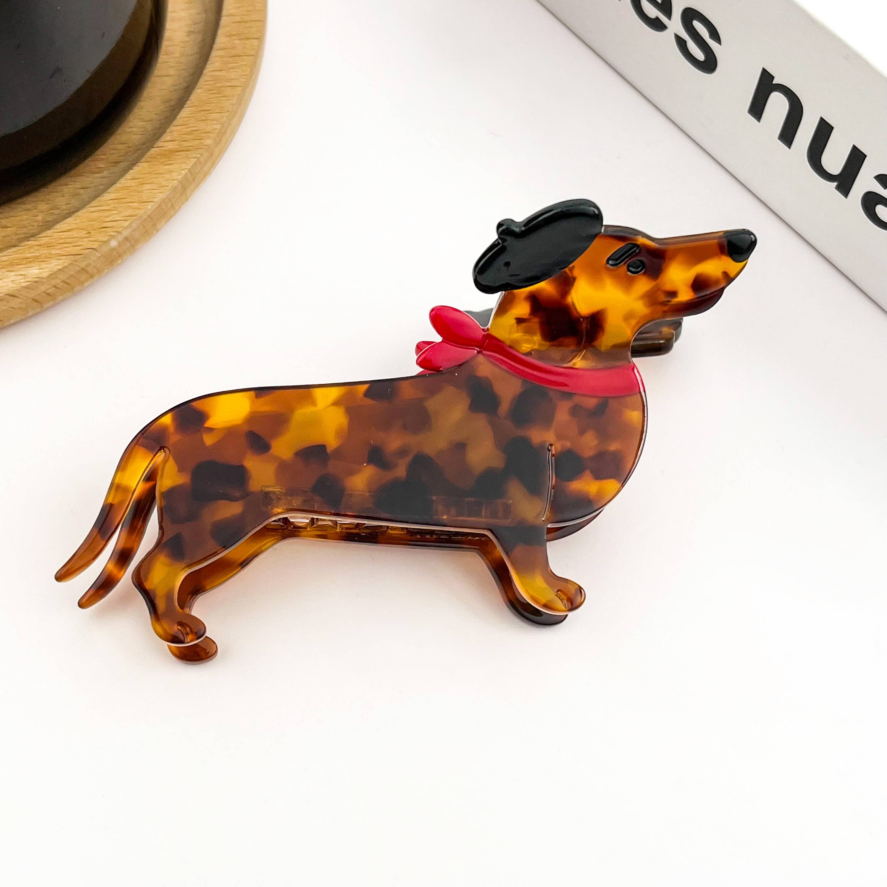 Cute Dog Hair Claw Clip, Acetate Animal Hair Clip