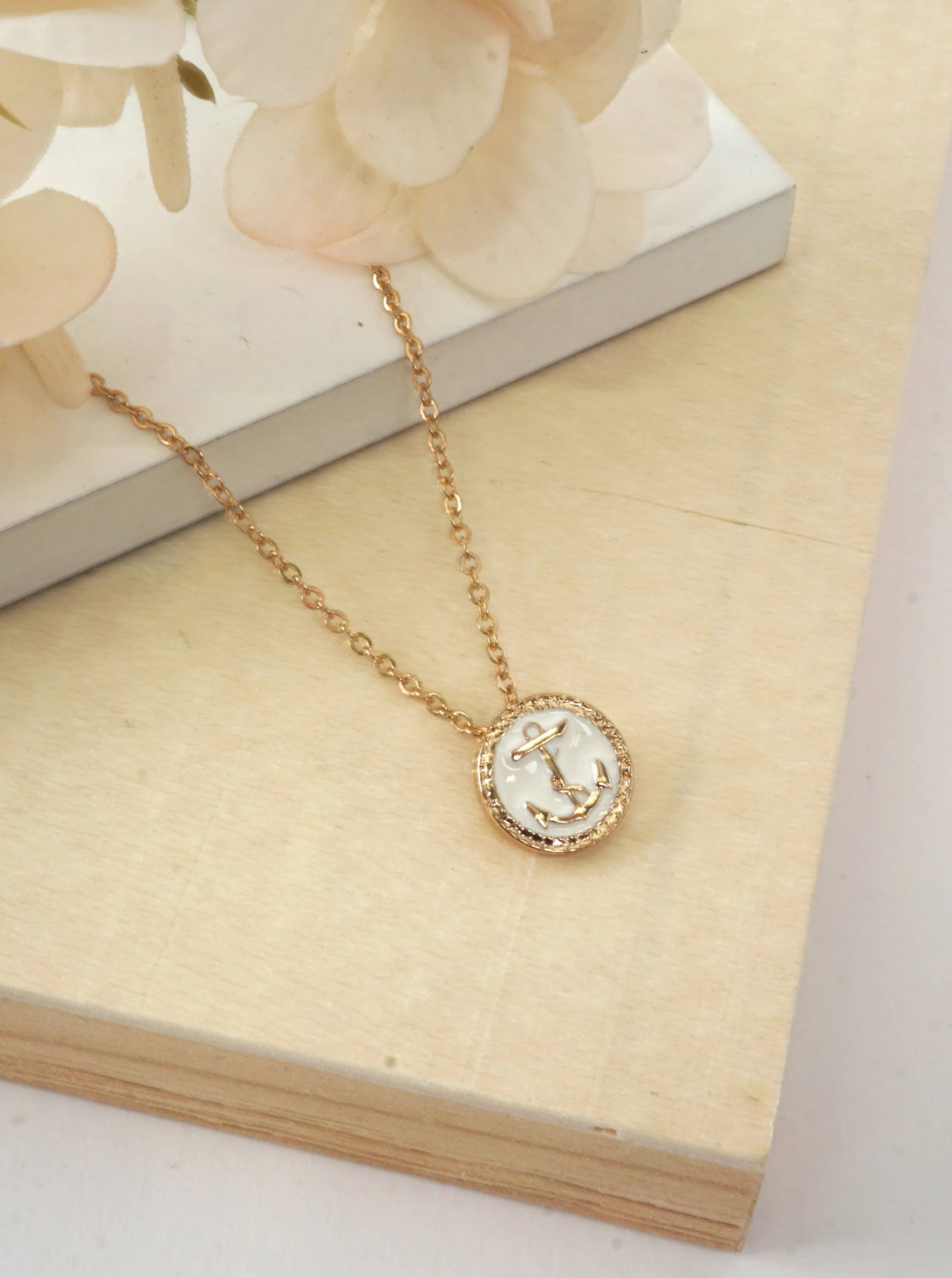 Geometric Anchor Pendant Necklace