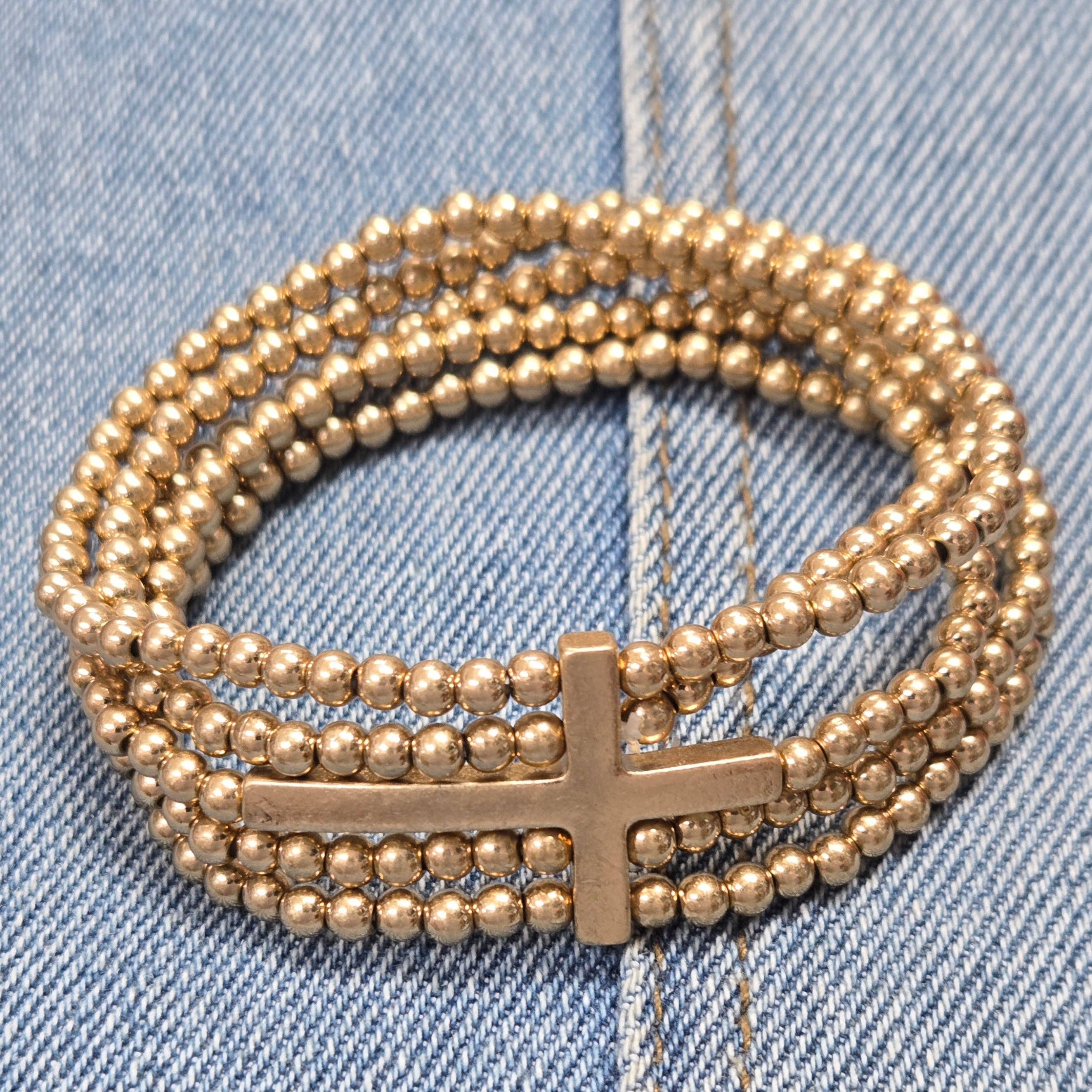 B0210 QB2173 Cross Stretchable Bracelet