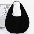 Faux Suede Leather Hobo Bag