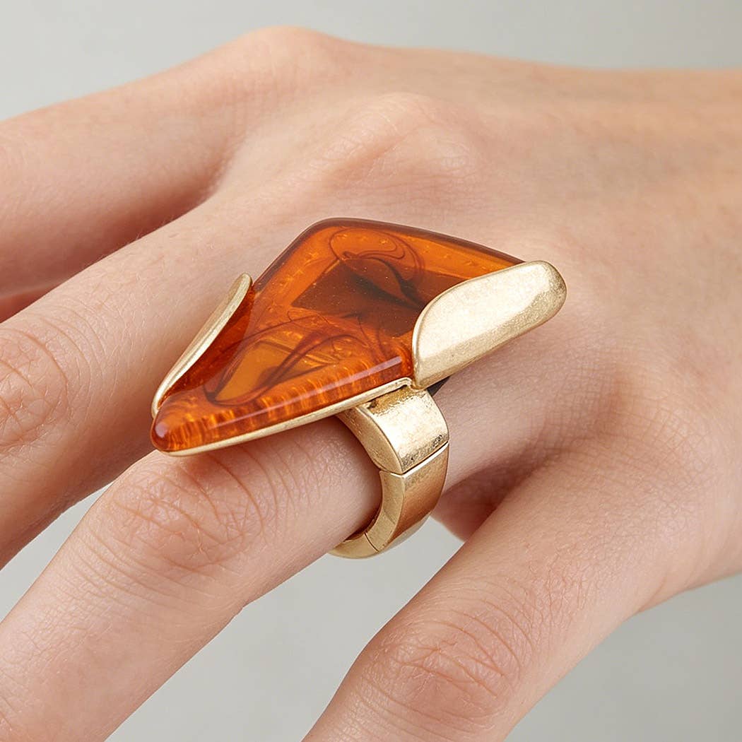 Marble Stone Chip Statement Ring