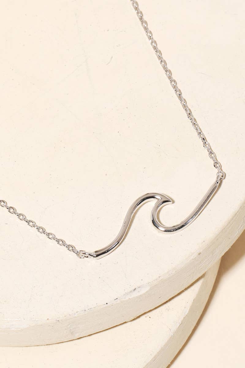 Dainty Wave Pendant Necklace