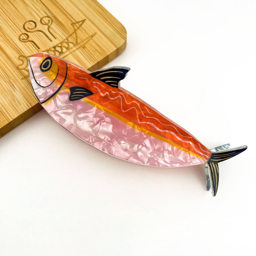 Multicolor Striped Sardine Hair Claw Clip