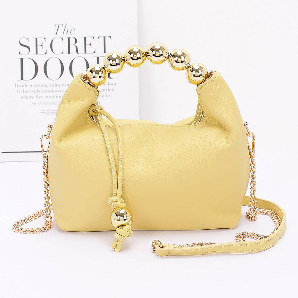 Faux Leather CCB Ball Handle Bag