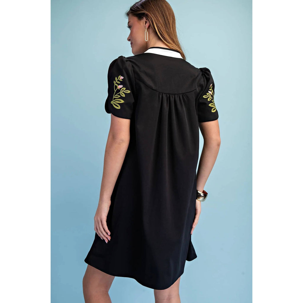 NEW Floral Embroidered V-Neck Dress