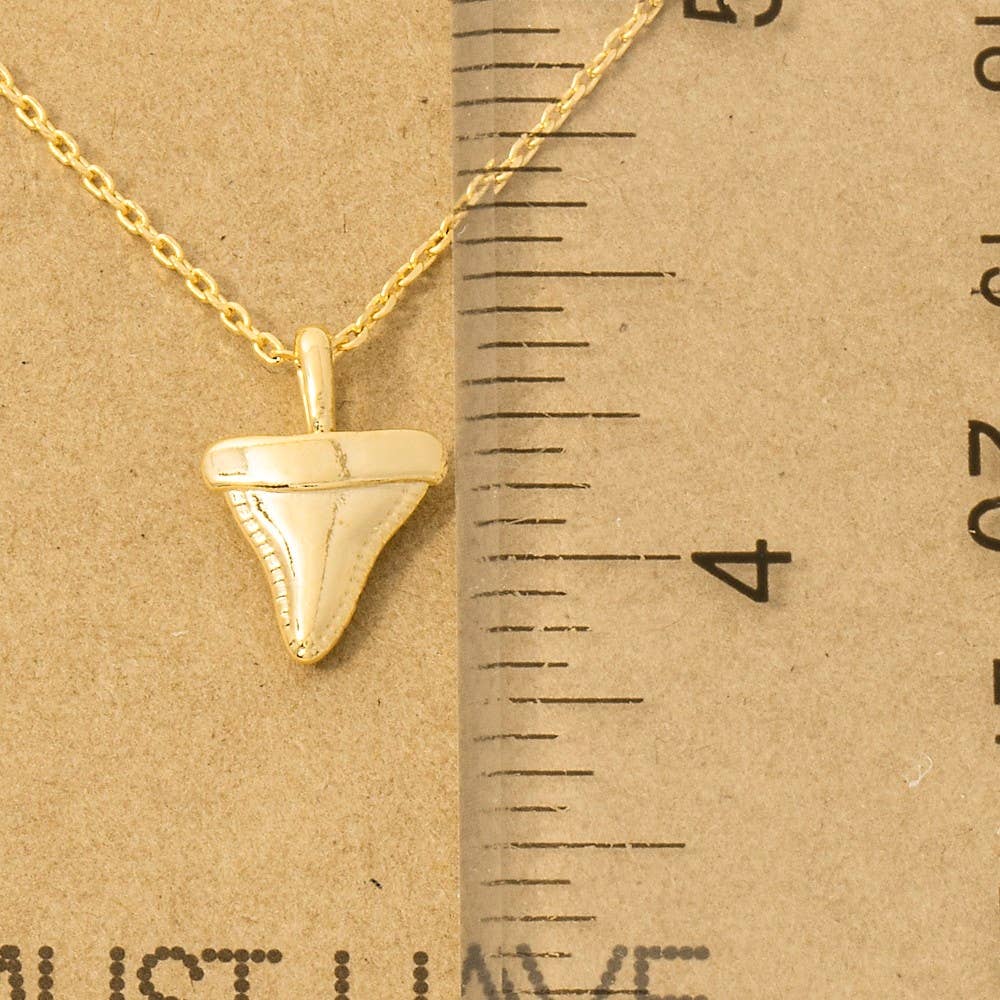 Gold Dipped Shark Tooth Pendant Necklace