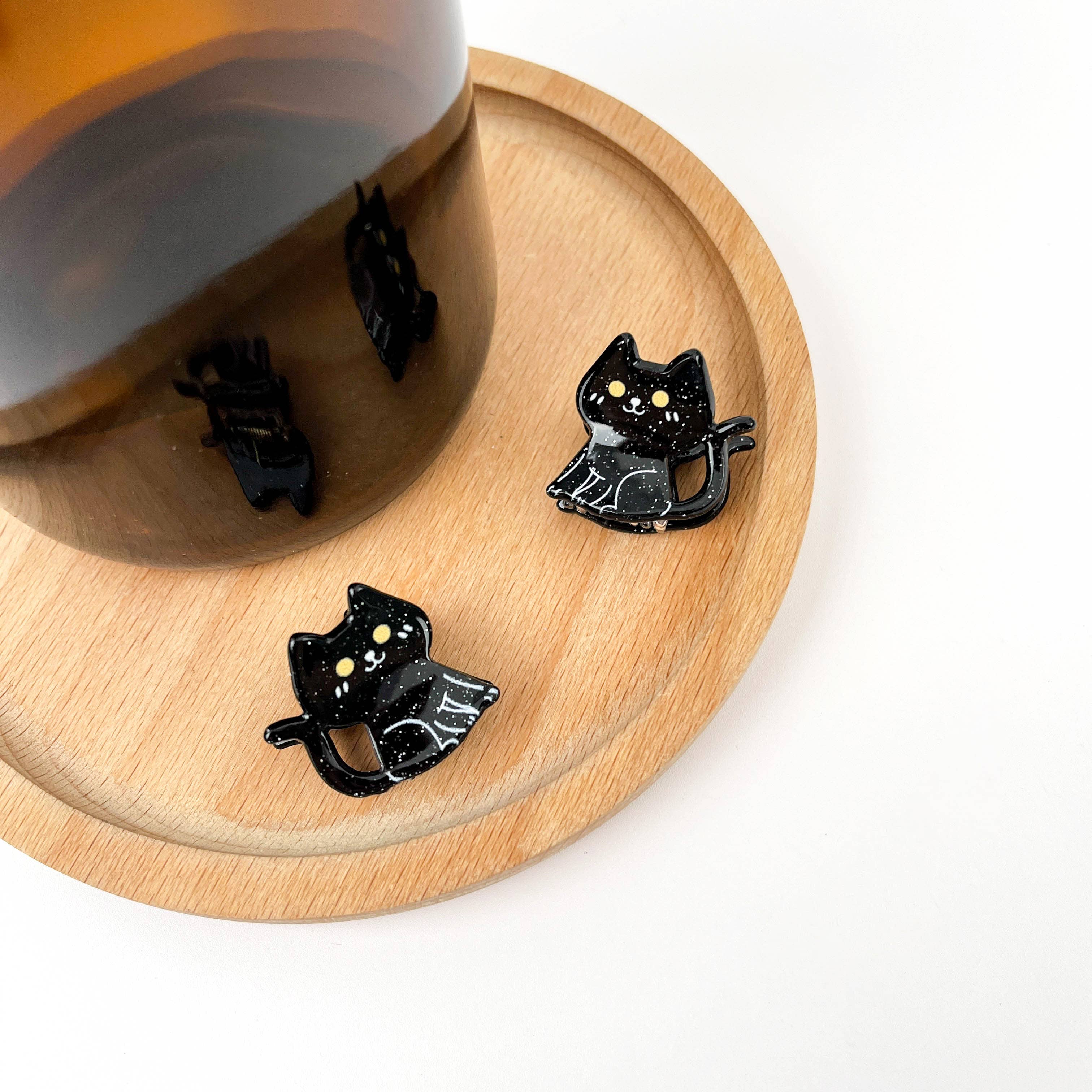 Mini Black Cat Claw Clip, Acetate Hair Clip