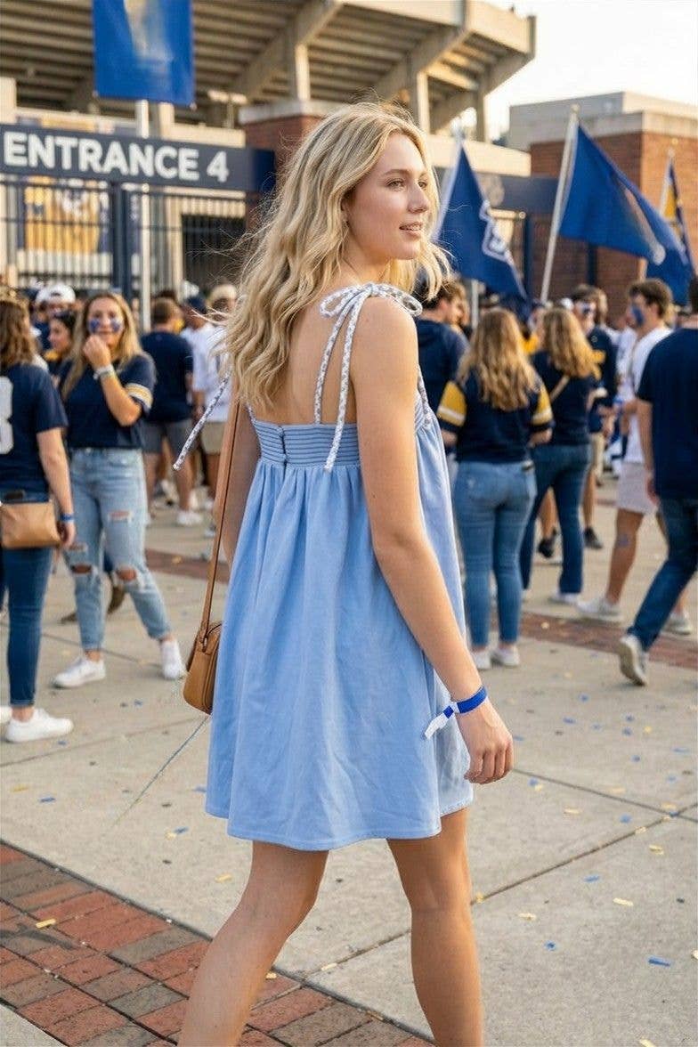 Tube Mini Dress With Mixed Color Cord Strap
