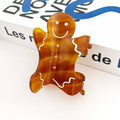 Acetate Gingerbread Man Hair Claw Clip, Christmas Hair Clip