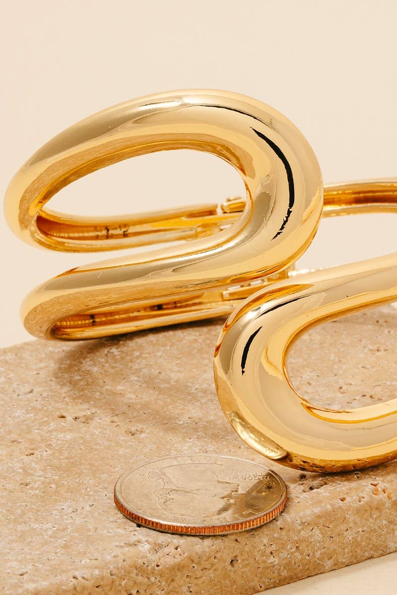 Looped Wire Hinge Bangle Bracelet