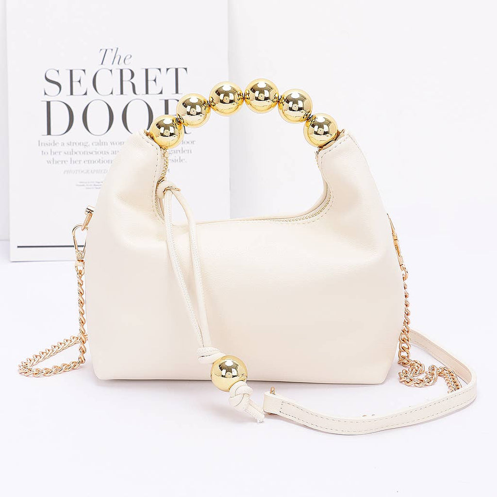 Faux Leather CCB Ball Handle Bag