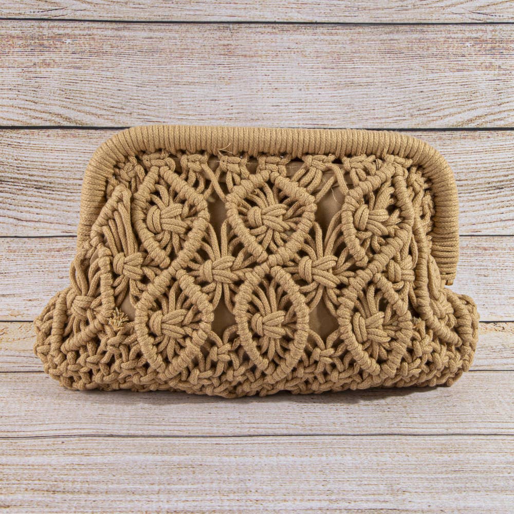 Macrame Diamond Weave Clutch Bag