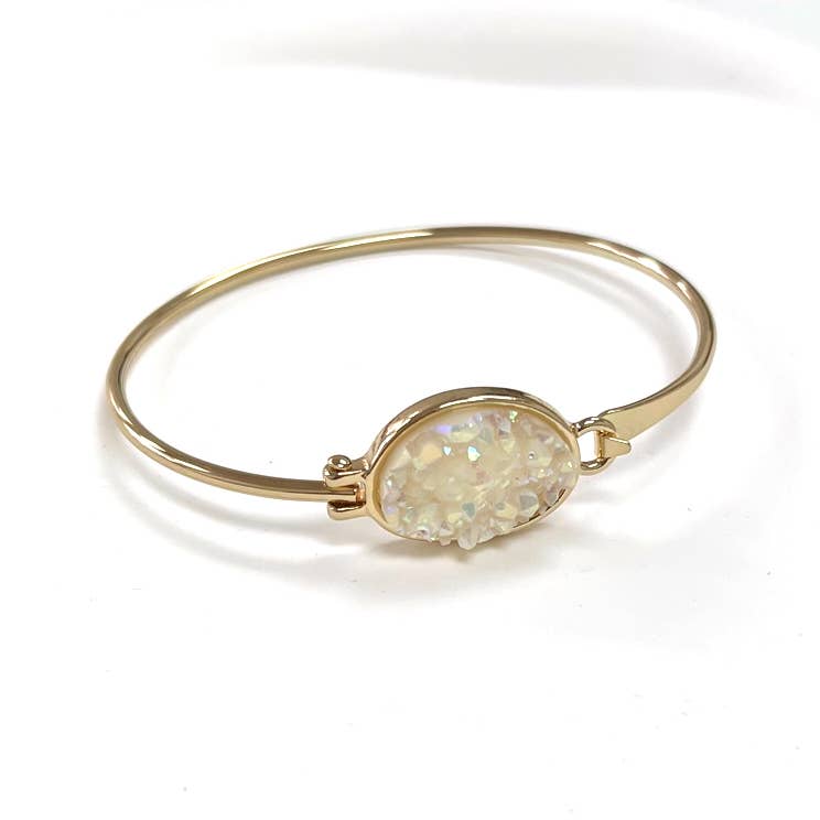 Synthetic Druzy Cuff Bracelets for Women
