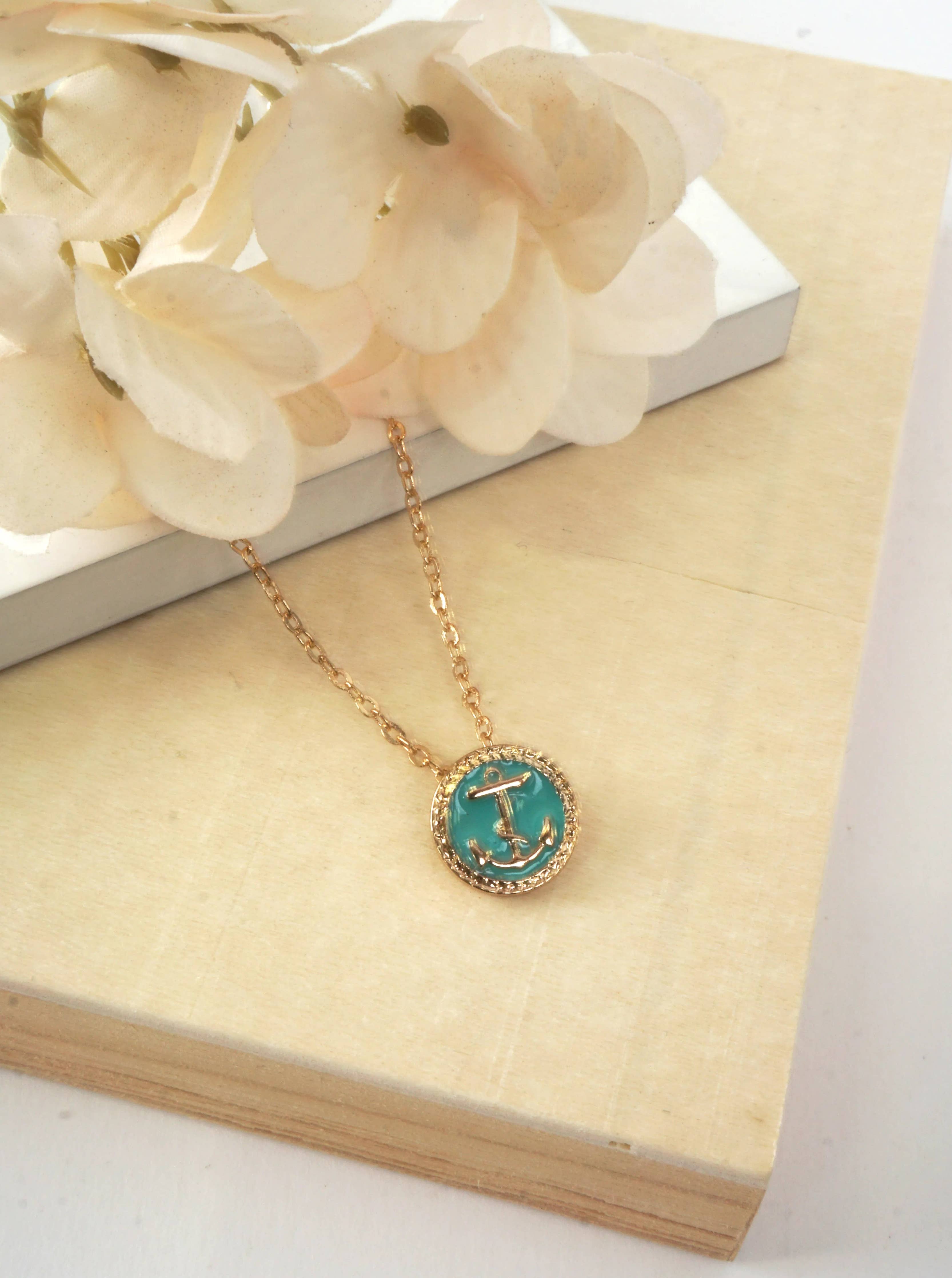 Geometric Anchor Pendant Necklace