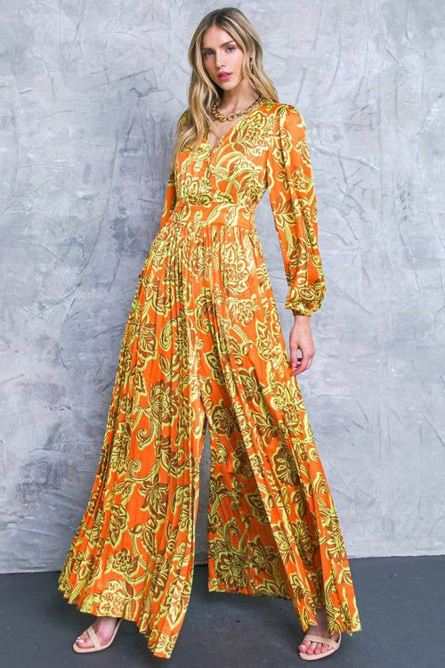 A printed satin jumpsuit - IP8016