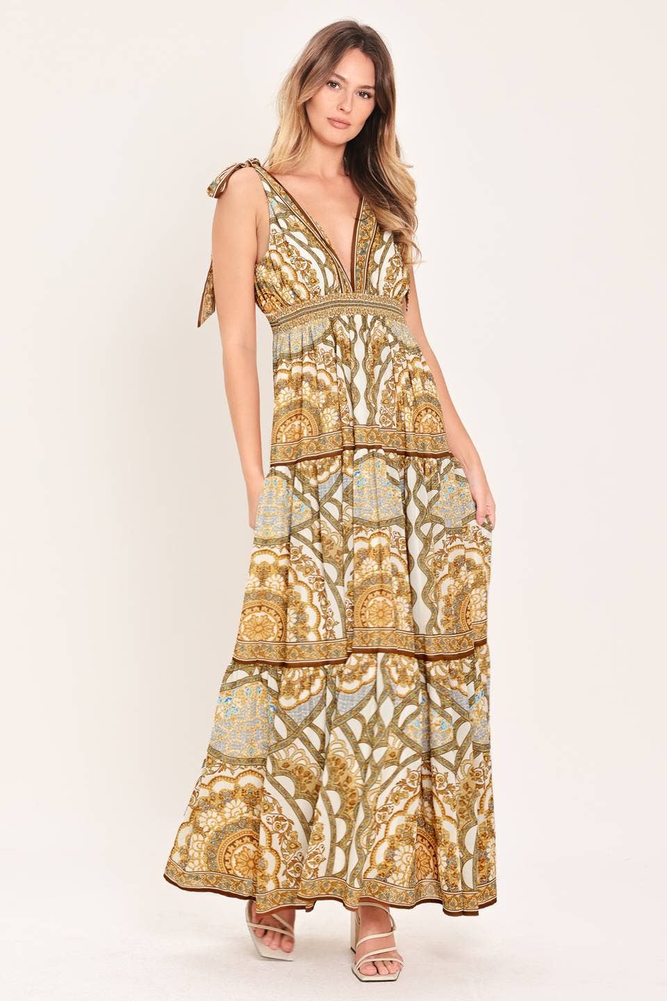 A printed woven maxi dress - ID23975