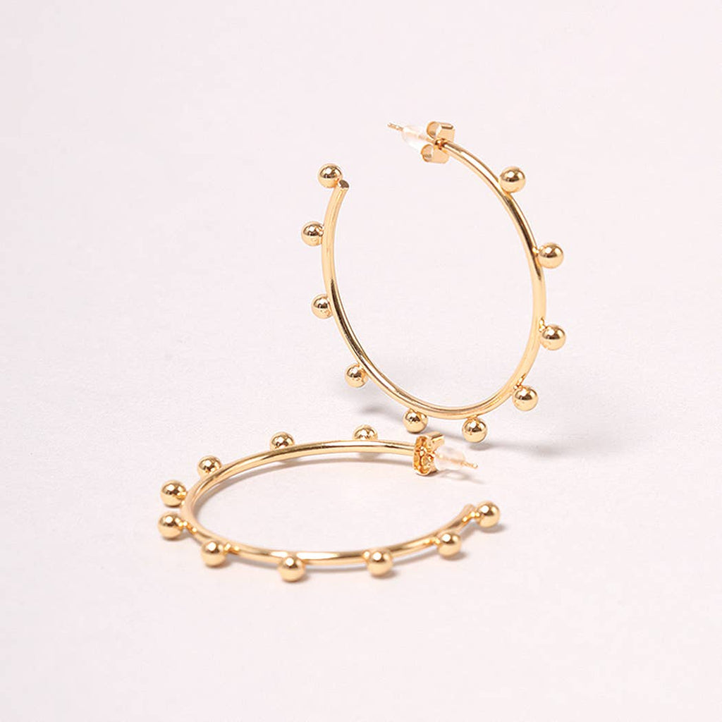 14K Gold-Dipped Studded Post Earring