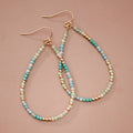 Blue Green Glass Crystal Teardrop Earrings – 8078