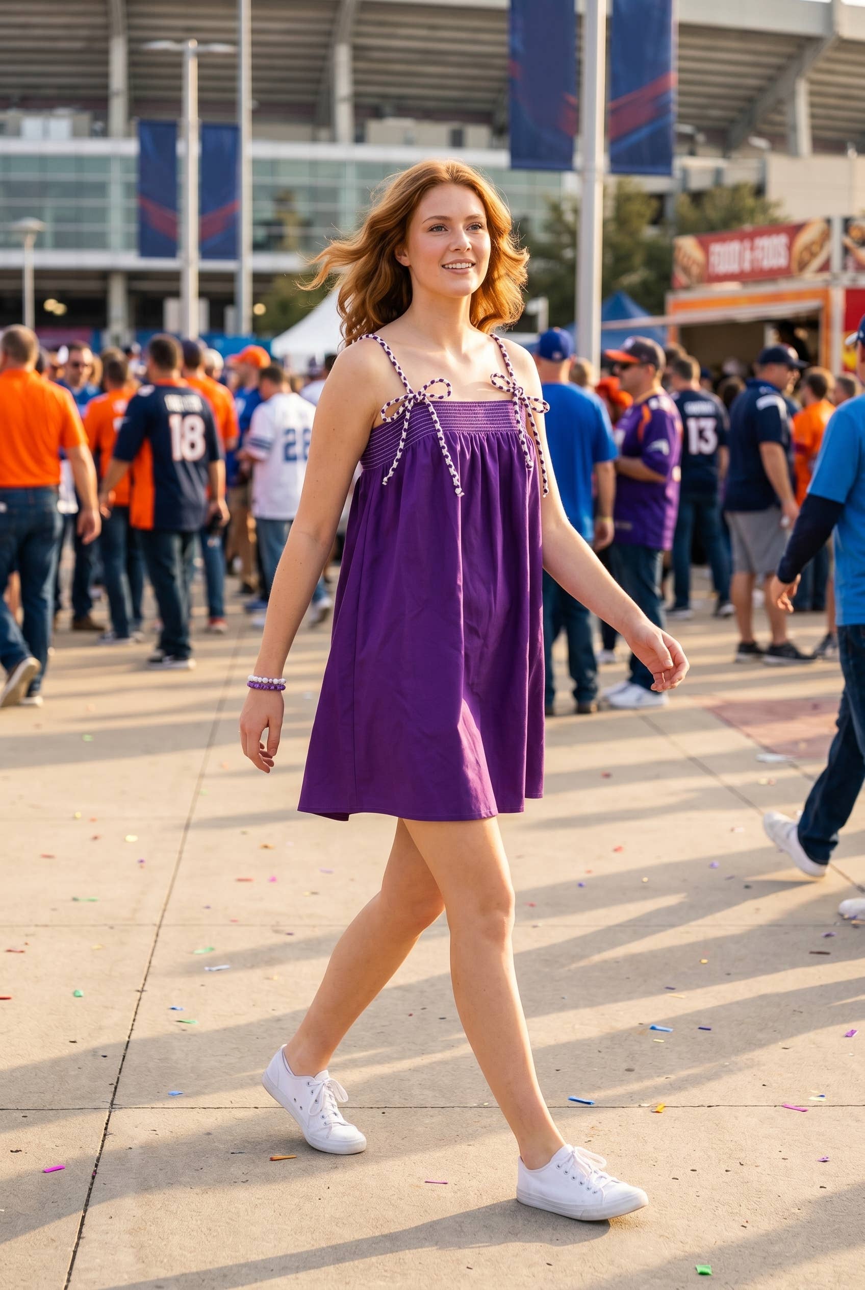 Tube Mini Dress With Mixed Color Cord Strap