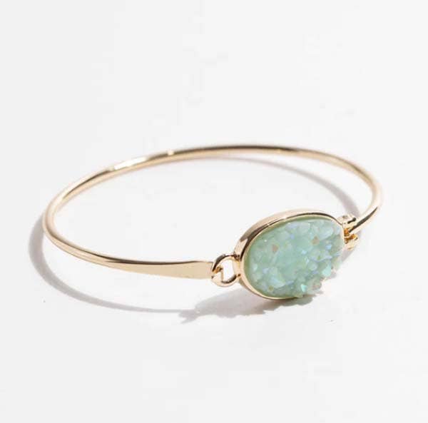 Synthetic Druzy Cuff Bracelets for Women