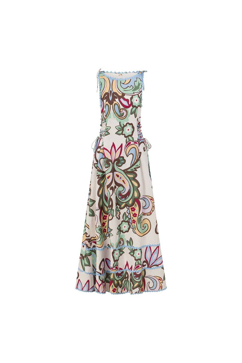 Fashionable linen sleeveless blouse-style dress