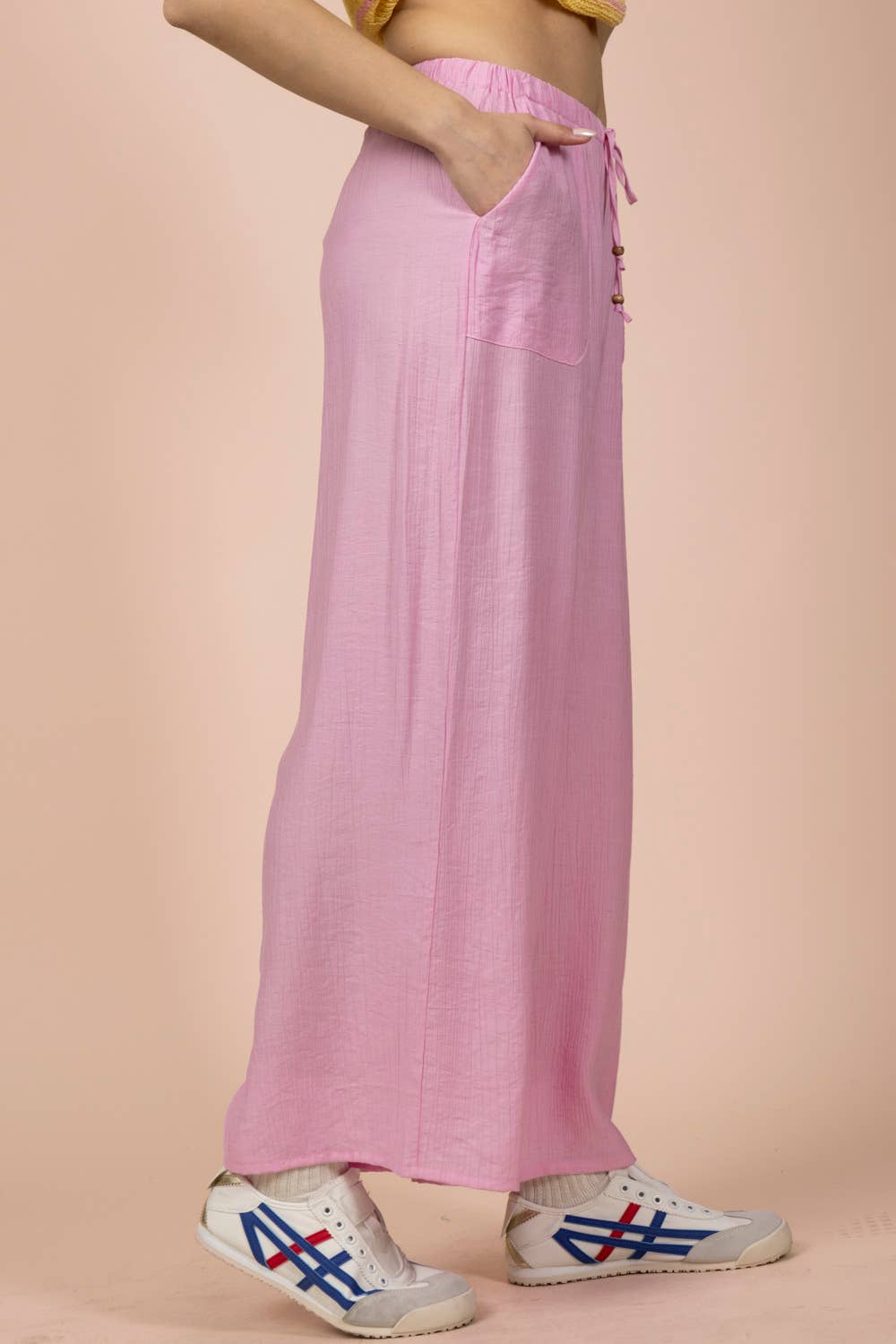 NP71047-Wide Leg Woven Pants