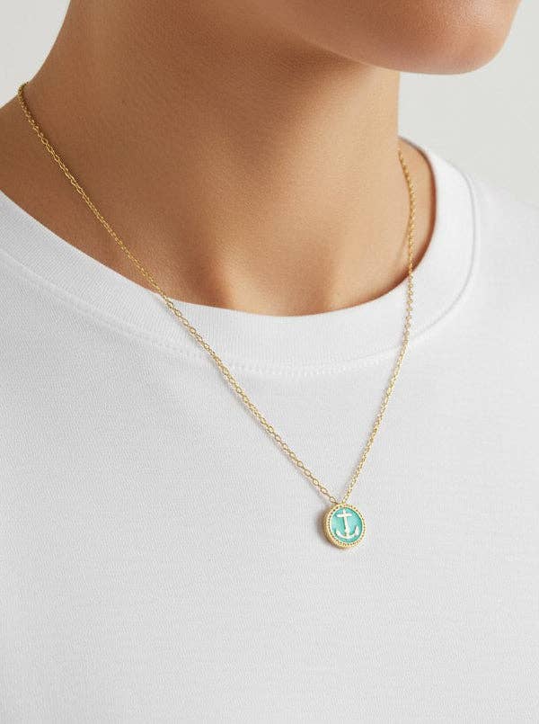 Geometric Anchor Pendant Necklace