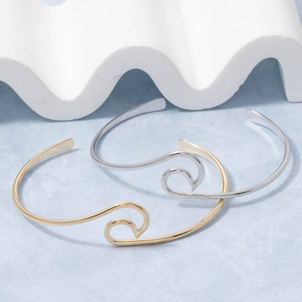 Thin Wave Cuff Bracelet