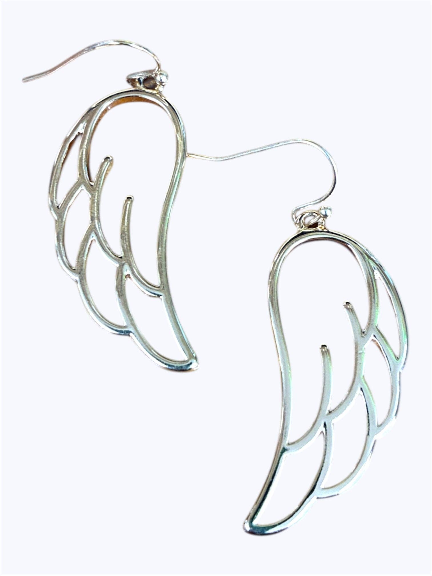 E0988|  Metal Outlined Angel Wing Shape Drop Dangle Hook earrings|AE5026