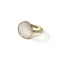 Gold Ring with Round Mother of Pearl