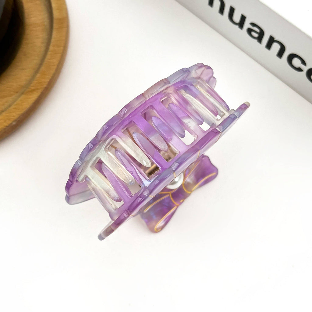 Purple Seashell Hair Claw Clip, Acetate Hair Clip