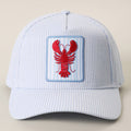 Lobster Embroidered Patch Seersucker Trucker Hat