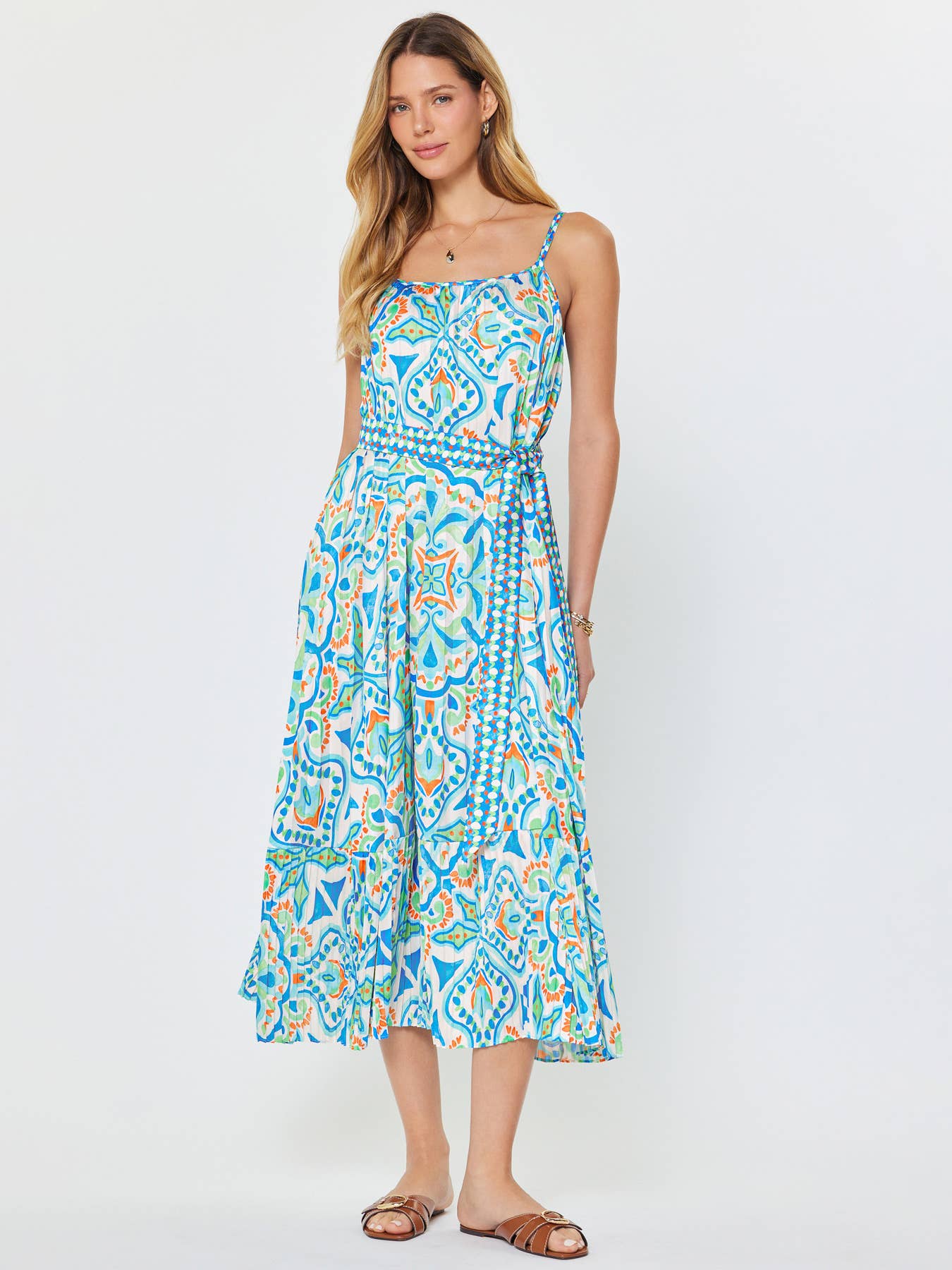 Printed Cami Midi Dress