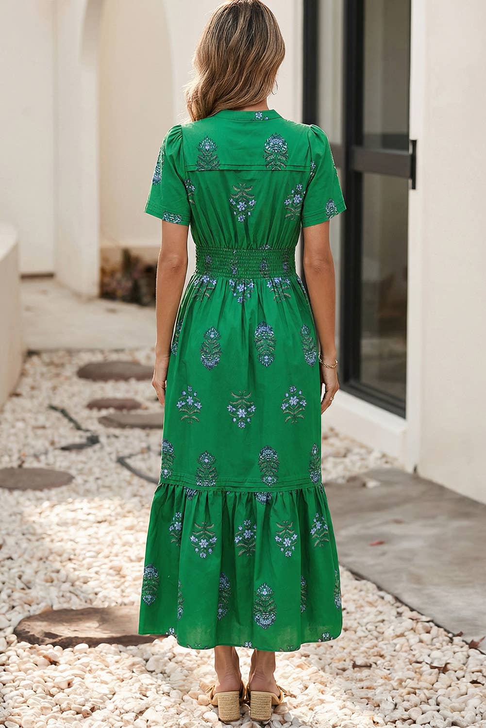 LDC Spring 2026 Shirred High Waist Ruffle Hem Maxi Dress