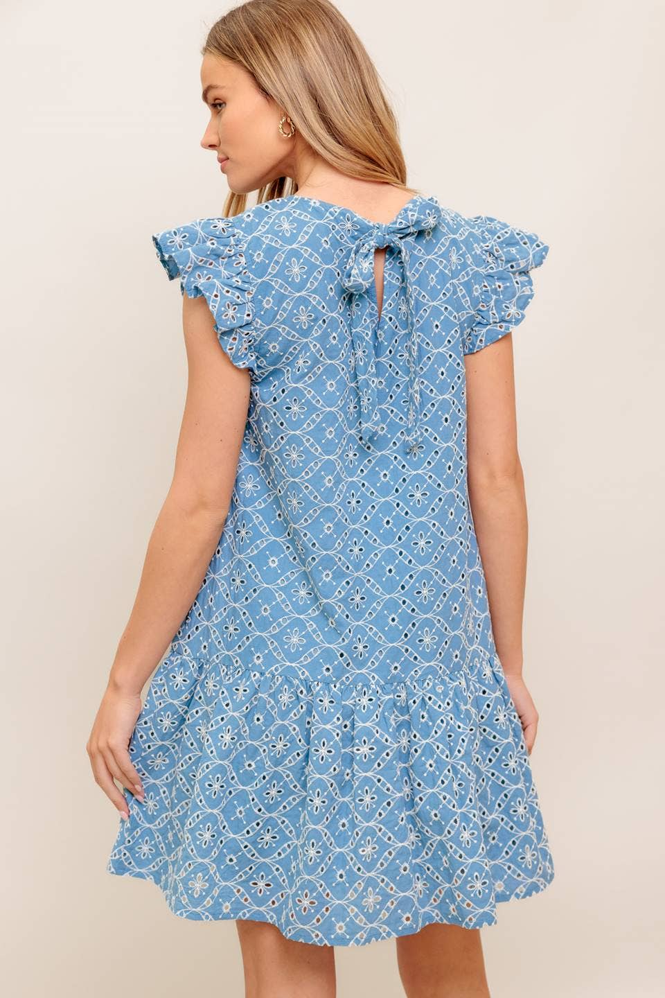A woven eyelet babydoll dress - ID22788