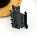 Black Standing Cat Hair Claw Clip, Cute Animal Hair Clips