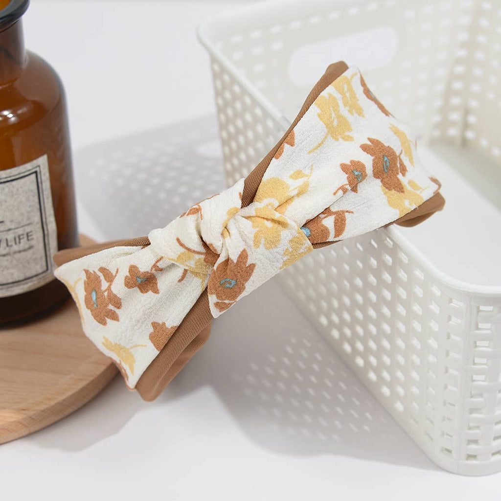 Floral Cross Knotted Headband