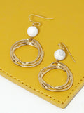 Organic Circle Drop Semi-Precious Stone Dangle Earrings