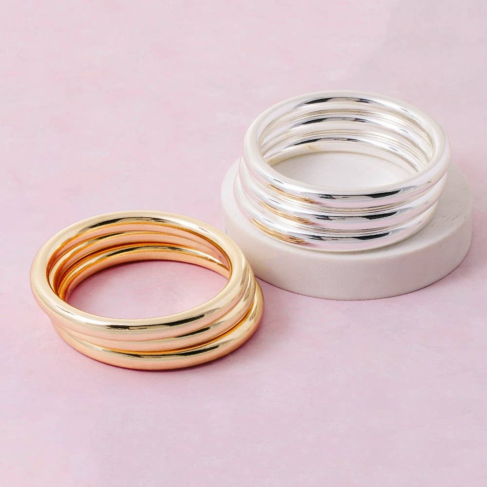 Metallic Triple Bangle Bracelet